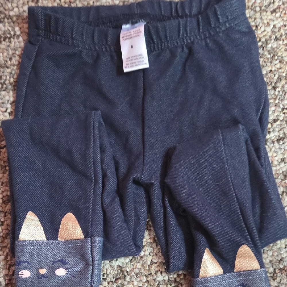 Kids Gray Cat Print Leggings